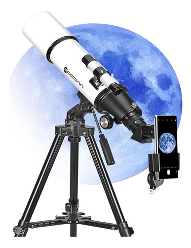 Telescopio Eaconn, Apertura De 80 Mm, Refractor Par De 600 Mm Blanco