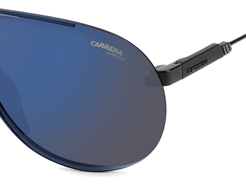 Lentes De Sol Carrera Superchampion D51/xt 99mm Special Edition Shiny Black/matte Black/blue Diseño Pilot Gafas Hombre Mujer Unisex