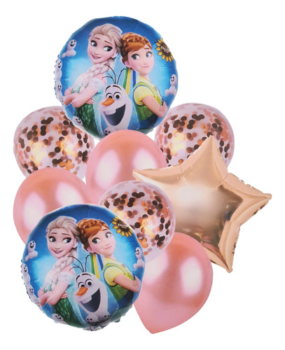 Kit Bouquet Globo Frozen Feliz Cumpleaños Anna Olaf 