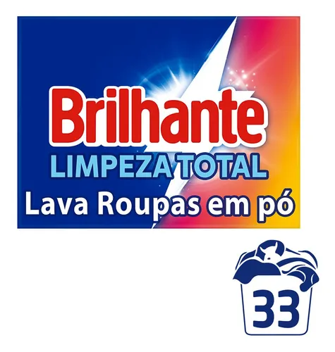 Sabão em Pó Brilhante Limpeza Total 2,2 kg