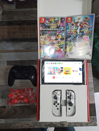 Nintendo Switch Oled Blanco 64 Con Juegos Y Controles Blanco (Usado)