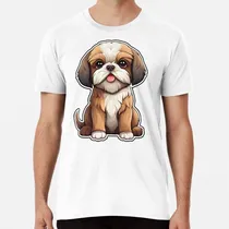Comprar Remera Shih Tzu Ilustracion Sticker Algodon Premium