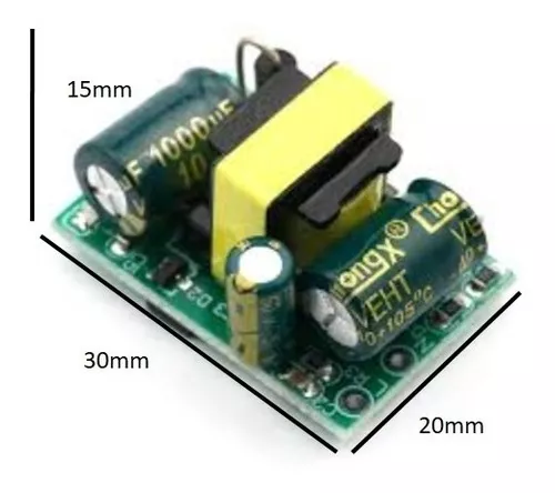 MÓDULO MINI FUENTE DE ALIMENTACIÓN AC-DC 220V A 5V 1A (3.5W)