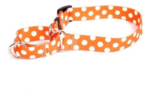 Yellow Dog Diseño Martingala Slip Collar, Mandarina Lunares,