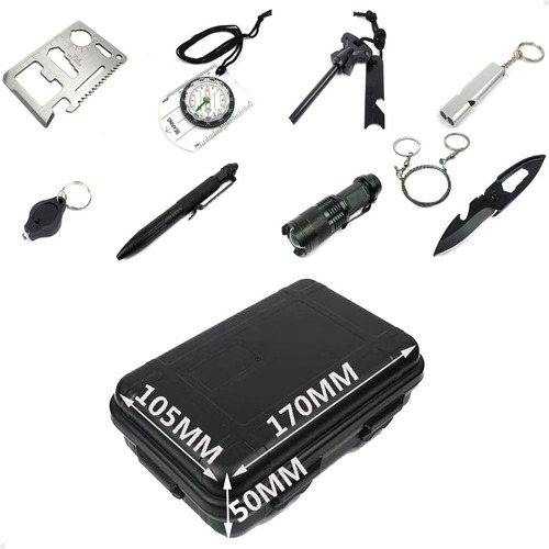 Kit Sobrevivência 10 Em 1 Multi Ferramenta Tática Emergência