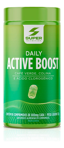 Super Daily Active Boost 90 Cápsulas Sabor Cafu00e9 Verde