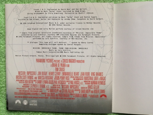 Eam Cd Maxi Adam Clayton & Larry Mullen Mision Impossible U2