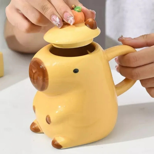 2 Peças De Caneca De Capivara Fofa, Copo De Cerâmica