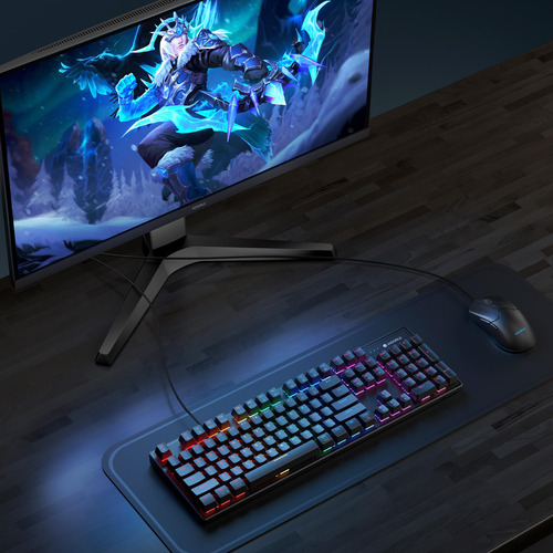 Combo De Teclado Y Ratón Para Juegos Koorui Wired 104 Teclas