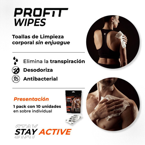 Imagen 3 de 9 de Toallitas Húmedas Corporales Deportivas Sudor Gimnasio Ptm