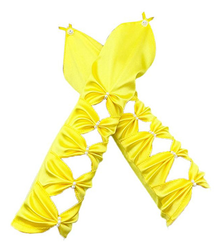 Guantes Largos De Fiesta De Ópera Para Mujer, Amarillo