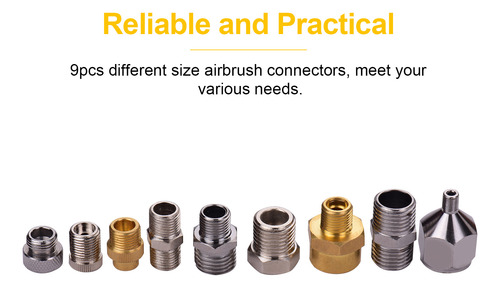 Kit Adaptador De Aerógrafo De 9 Piezas Para Mangueras De Aer