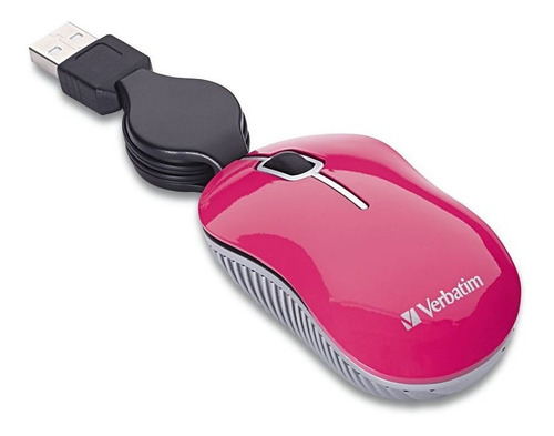 Mini Mouse Retractil Verbatim Optico Usb Notebook Rosa 98618