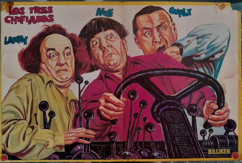 Poster Antiguo Los 3 Chiflados Revista Billiken (Usado)