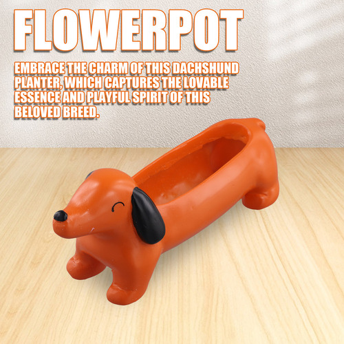 Maceta Decorativa Para Perros Dachshund Suculent Flo