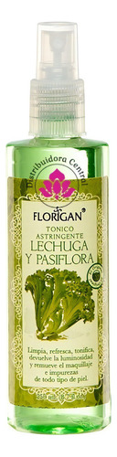 Tonico Astringente Lechuga Con Pasiflora Florigan 250ml. Momento de aplicación Día/Noche Tipo de piel Normal