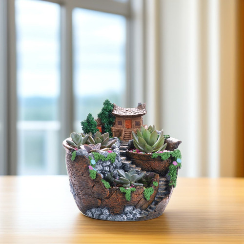 Maceta Con Forma De Flor Artificial Para Plantas Suculentas