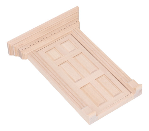 Puerta En Miniatura De Casa De Muñecas 1:12 Con Panel De Mad