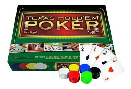 Juego Poker Texas Holdem Set 200 Fichas 2 Mazos Playking