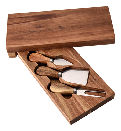 Juego De Tabla De Quesos Y Cuchillos De Madera, Bandeja De