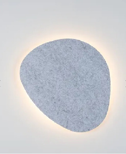 Aplique De Pared Eclipse Stone Fieltro Chico Gris Claro Imdi