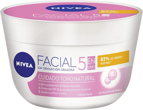Nivea Crema Facial Aclarante Hidratante 5 En 1 Con Fps 15 Tipo de piel Todo tipo de piel