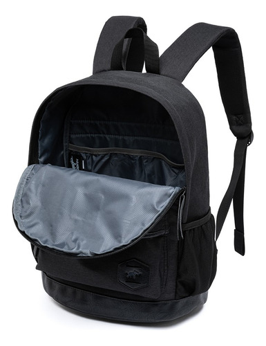 Mochila Masculina Reforçada Moderna Casual Faculdade Cor Preto 02 Desenho Do Tecido Liso