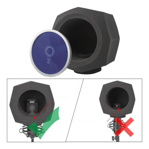1pc F2 Pantalla De Micrófono Filtro De Esponja Acústica