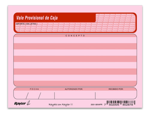 5 Blocks Vale Provisional Rosa 1/4 Hoja C/50h C/u +obsequio