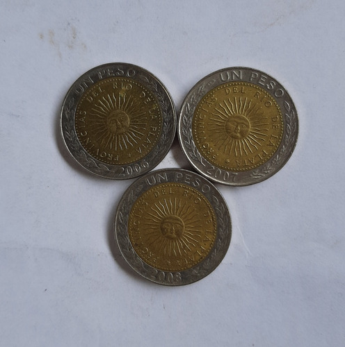 Lote 3 Monedas De Un Peso