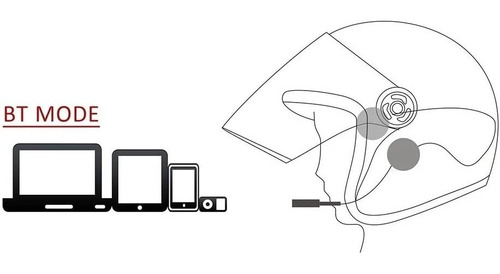 Imagen 5 de 9 de Auricular Casco Manos Libres Moto Bluetooth Mh01