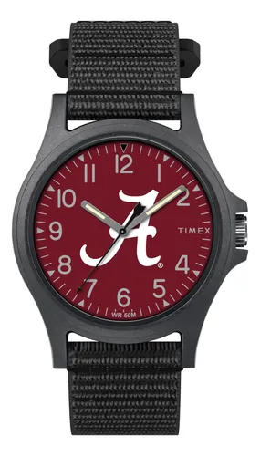 Reloj pulsera Timex TIMEX con correa de resina color negro - fondo bordó - bisel timex