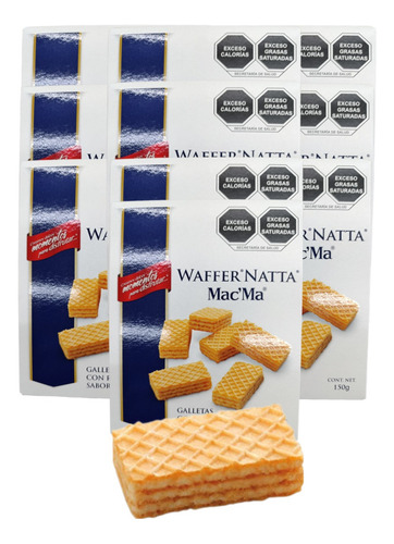 Galleta Waffer Natta 4 Caja De 150g C/u Relleno Nata Mac Ma