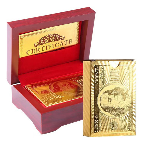 Hh Baraja De Cartas De Póquer De Lujo De Oro De 24 Quilates