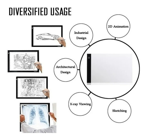 Imagem 5 de 8 de A5 Led Tablet Desenho, Caixa De Almofada De Desenho, Placa D