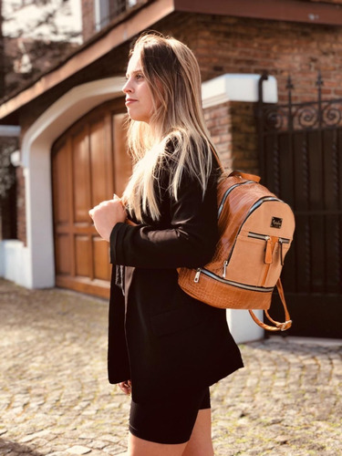 Mochila Combinada Con Croco. Envios En El Día