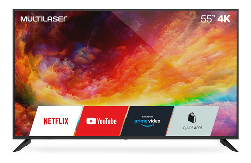 Imagem 1 de 6 de Tela 55 Polegadas 4k Smart Wifi Integrado Multilaser - Tl025