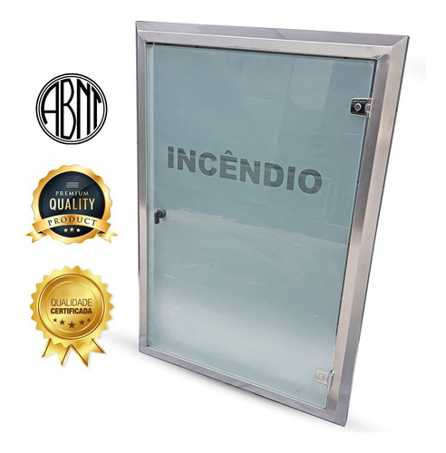 Moldura Inox Caixa De Hidrante C/ Vidro 8mm - 900x600mm