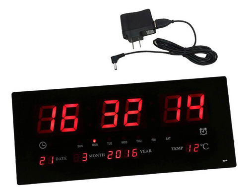Reloj De Pared Digital Tiempo Calendario Temperatura Reloj