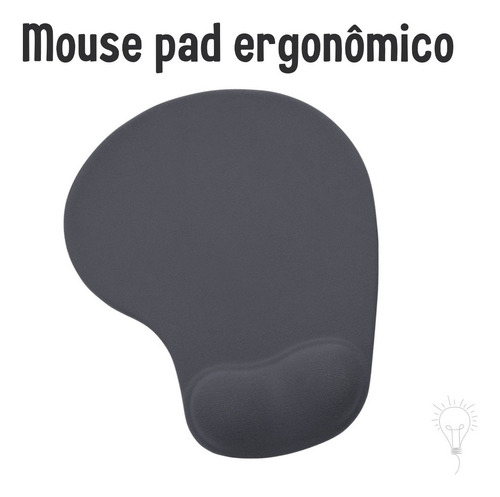 Mousepad Ergonômico Com Almofada Apoio De Punho Cor Preto