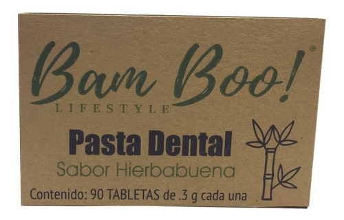 Pasta Dental Solida Tabletas Bam Boo! Lifestyle® Hierbabuena