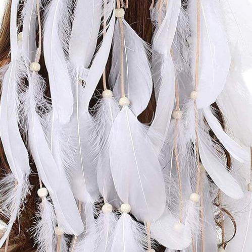 Juego De 2 Diademas De Pavo Real Con Borlas De Plumas Bohemi