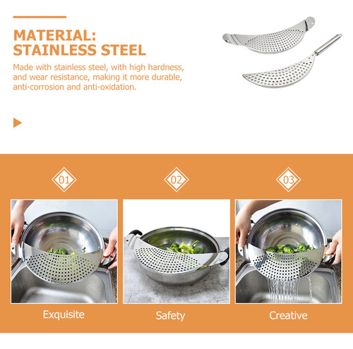 Sartén, Colador Para Ollas, Acero Inoxidable, 2 Unidades