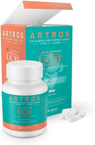 Imagem 1 de 3 de Colageno Uc-ii 40mg Divina Artros C/30 Cápsulas