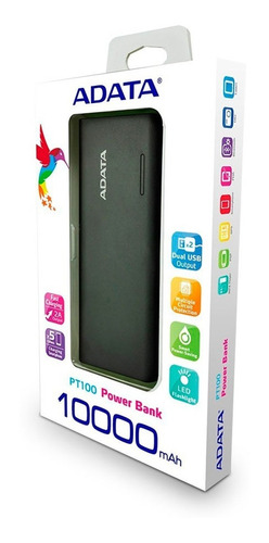  Adata Pt100 Bateria Celular Power Bank Portatil Negro/verde