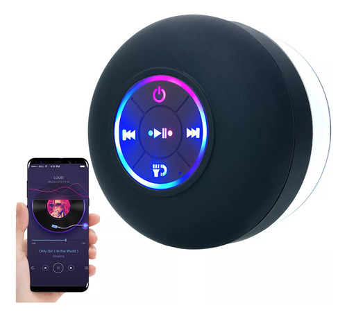 Mini Altavoz De Ducha Bluetooth Con Luz Led Impermeable Ipx4
