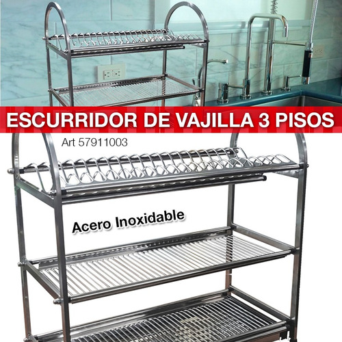 Secaplatos Escurridor Vajilla 20 Platos Acero Inoxidable