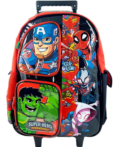 Mochila Cresko C/carro Avengers Super Hero 18'' Escolar