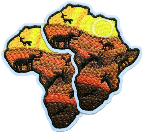 Paquete De 2 Parches De Hierro Africano Con Mapa De Áf...