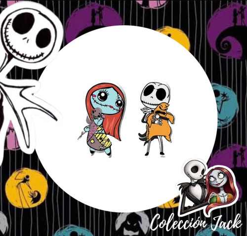 Mini Aretes De Jack Y Sally De Chuiquitos Con Oogie Boogie 